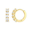 Single Row CZ Huggie Earrings – Prong Set Zircon Hoop Earrings for Men & Women  Single Row CZ Huggie Earrings Product Description